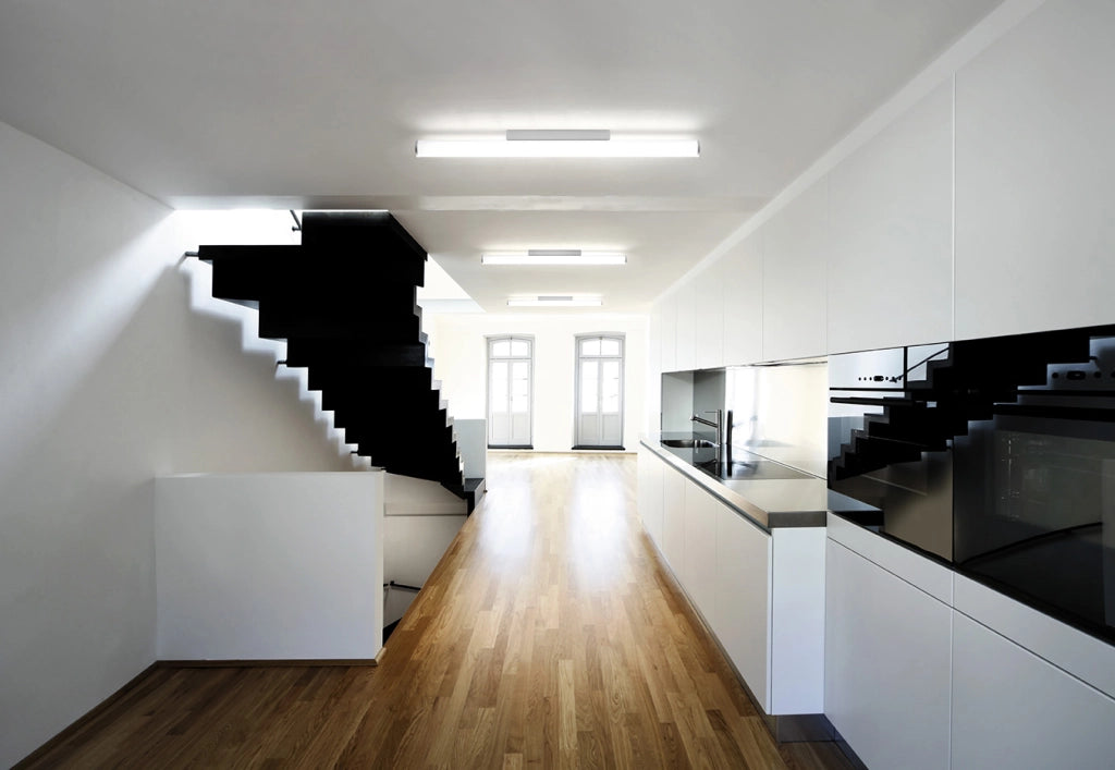 PIRGOS lampada tubo cilindrico da Parete/Soffitto 100 cm bianco in alluminio LED 3000k 2000lm 19,2w