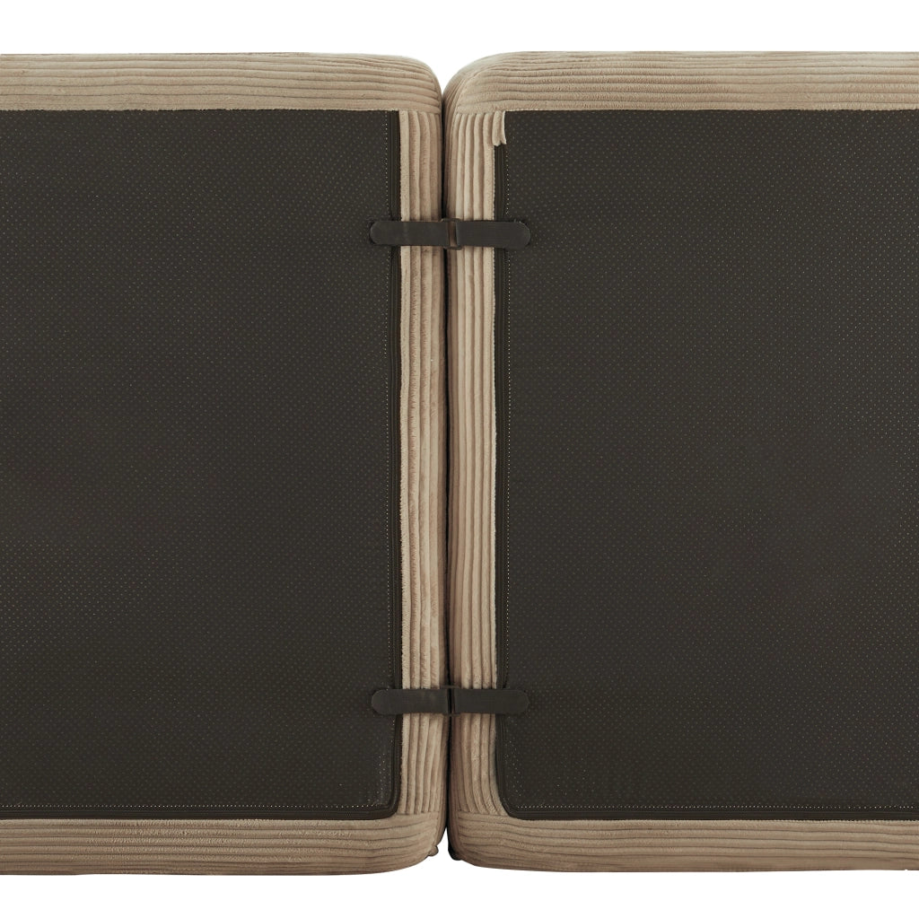 Divano modulare con seduta profonda e design componibile in corduroy marrone