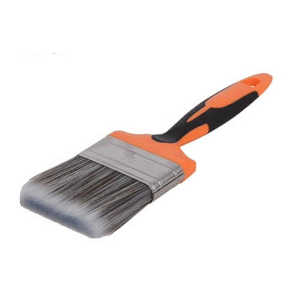 Trade Shop - Pennello Piatto 70 Mm Pennellessa Manico Antiscivolo Per Pitturare Verniciare -