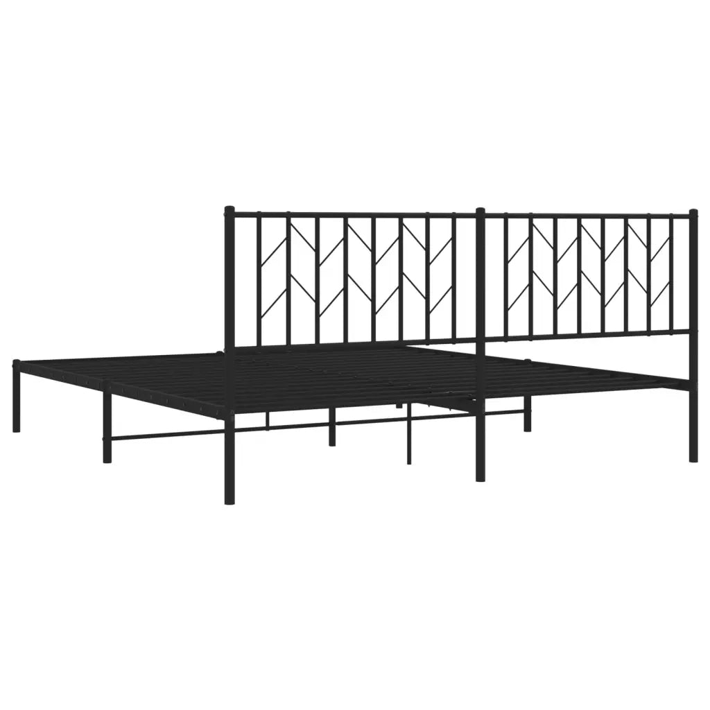 Giroletto con Testiera in Metallo Nero 183x213 cm