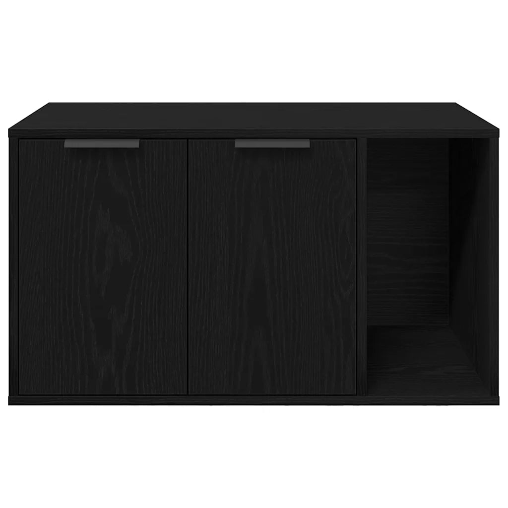 Lettiera per gatti in rovere nero 80x50x45 cm in legno ingegnerizzato 865987
