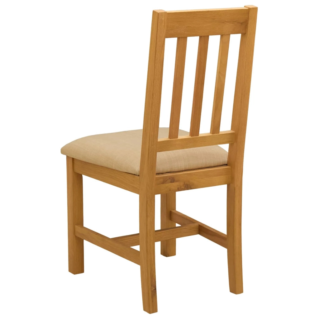 Sedia da pranzo VENLO 2 pcs Legno di Quercia Massello Beige 42039153