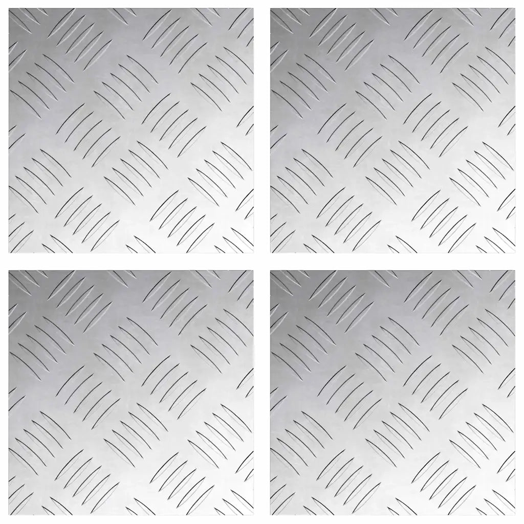 Gradini per Scale Quadrato 4 pcs Argento 20 x 20 cm Alluminio 4104238