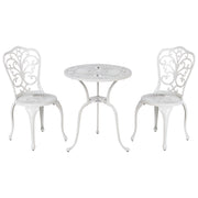 Set da giardino in metallo per bistrot Tavolo e sedie bianco sporco stile vintage
