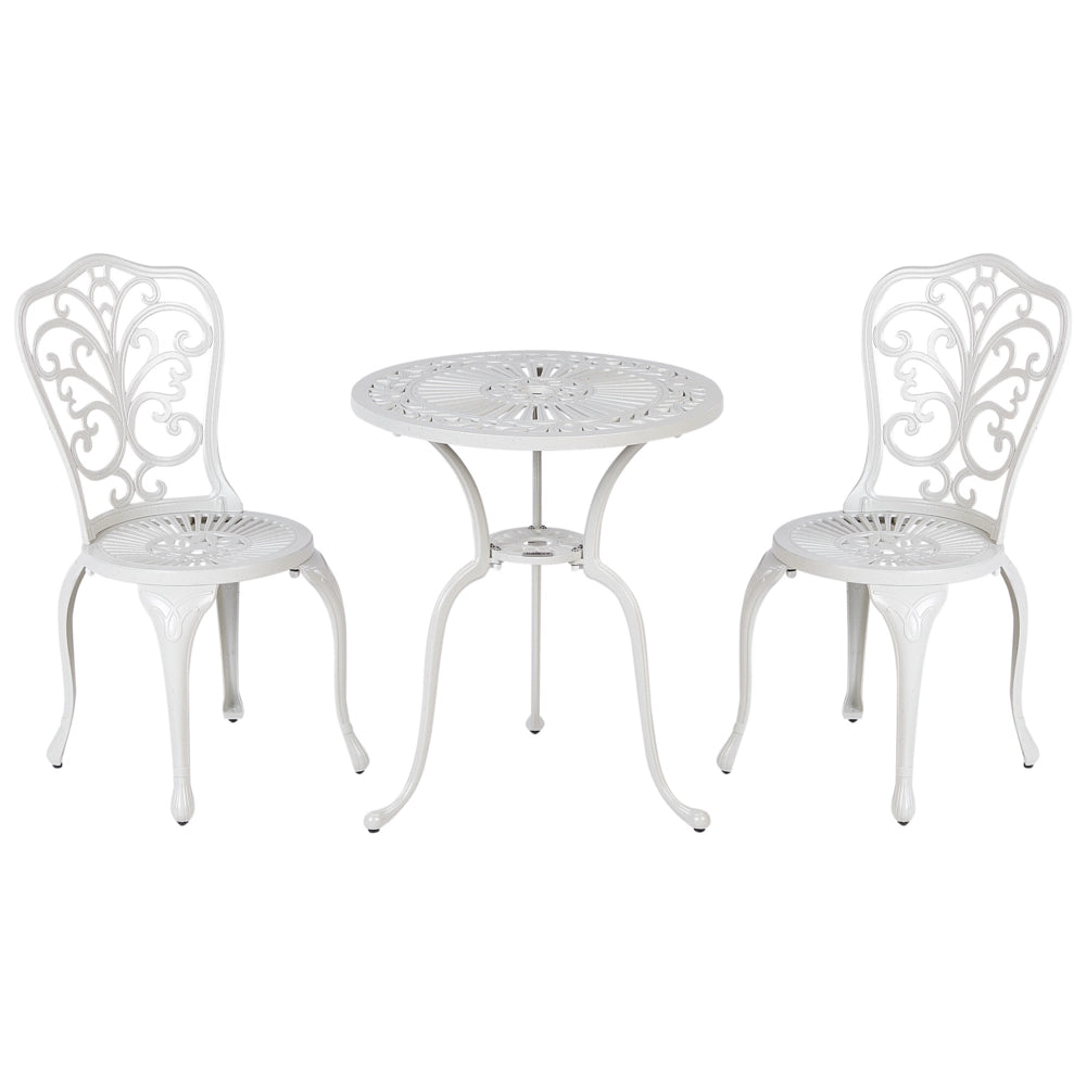 Set da giardino in metallo per bistrot Tavolo e sedie bianco sporco stile vintage