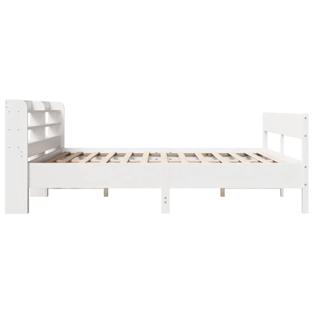 Giroletto senza Materasso Bianco 200x200 cm Legno Massello Pino 3306916