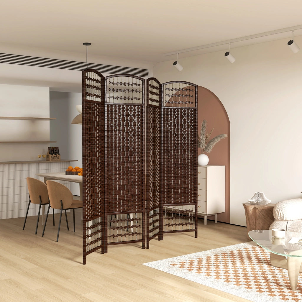 Paravent in legno ¨C Minimal ¨C 4 pannelli 160x170 cm marrone