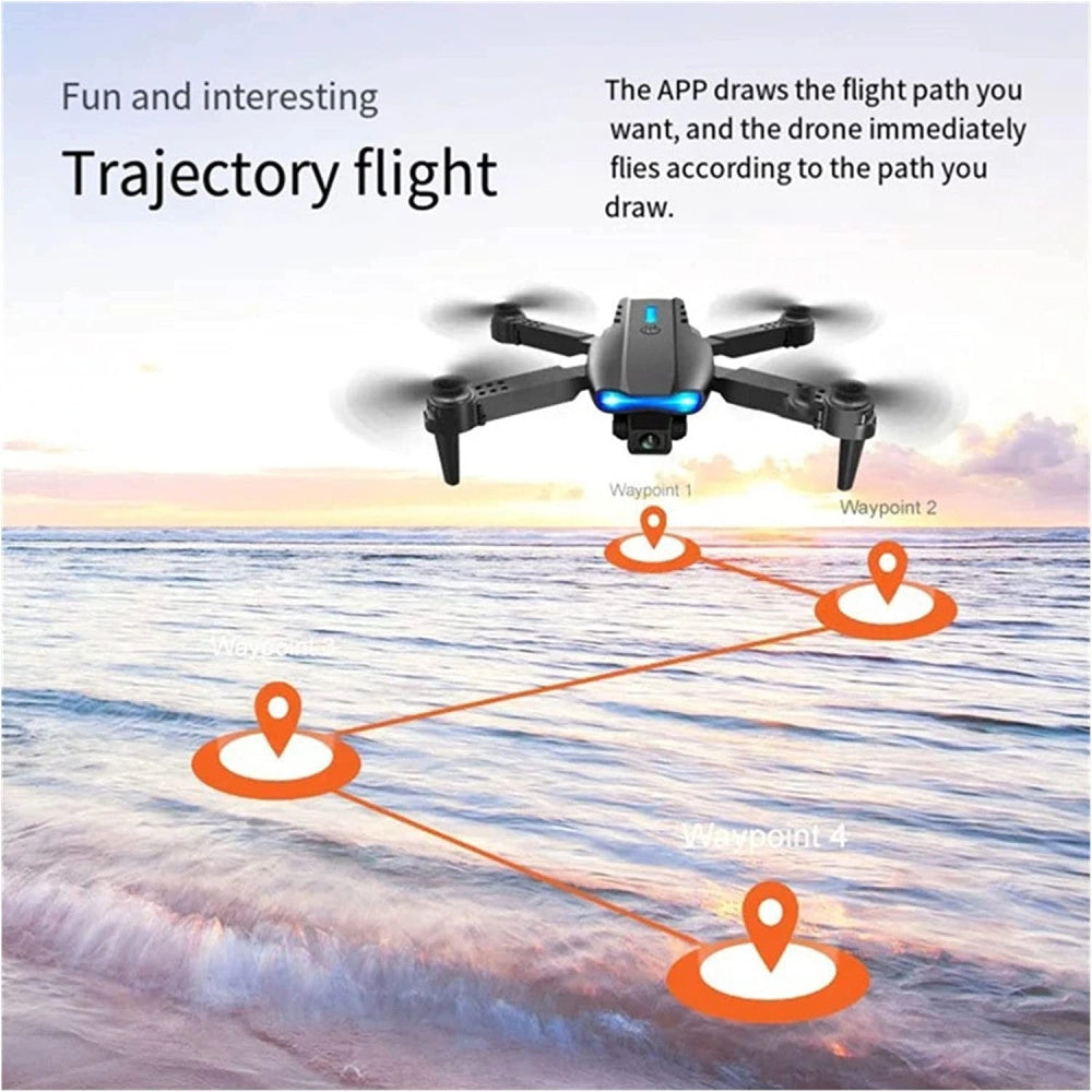 Trade Shop - Drone Pieghevole Con Fotocamera 1080p Telecomando Smartphone Wifi 2.4ghz Q-fa98 -