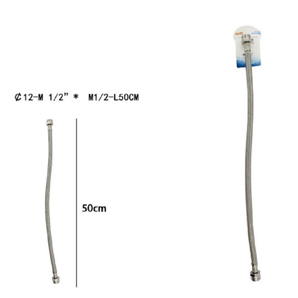 Trade Shop - Tubo Flessibile Flessibili Rubinetto Miscelatore Acqua 50 Cm M 1/2 X M1/2 69399 -