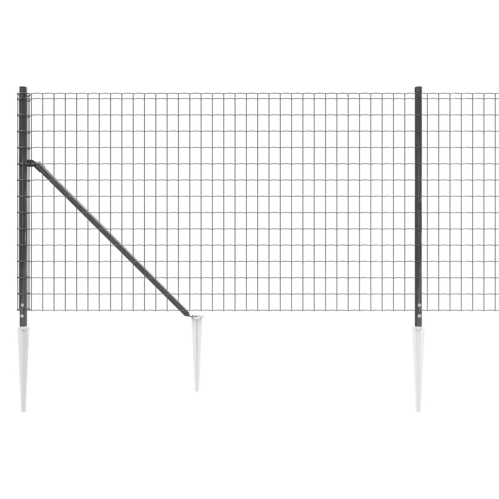 Recinzione Metallica con Picchetti Ancoraggio Antracite 1,1x10m 154242