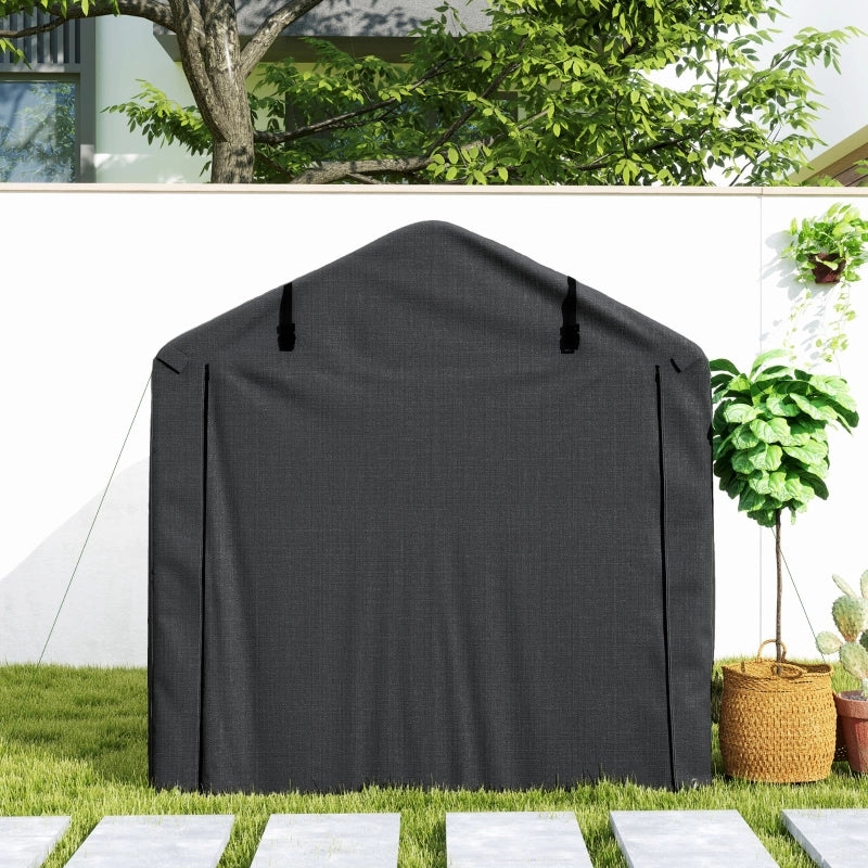 Tenda garage da esterno impermeabile con porta avvolgibile, struttura in metallo zincato, nero