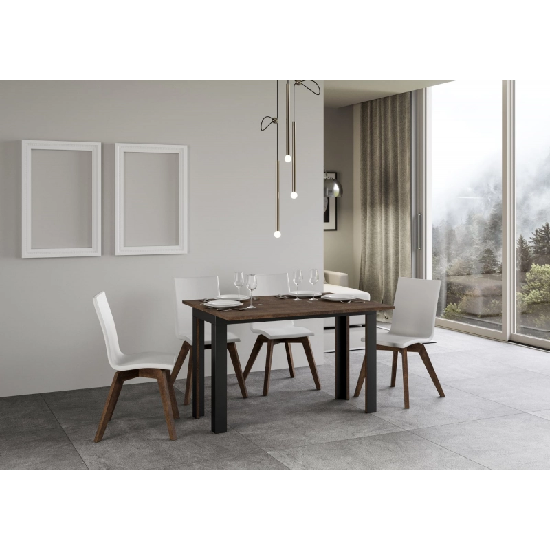 Tavolo apribile 120x45/90 cm Linea Double telaio Antracite - Noce