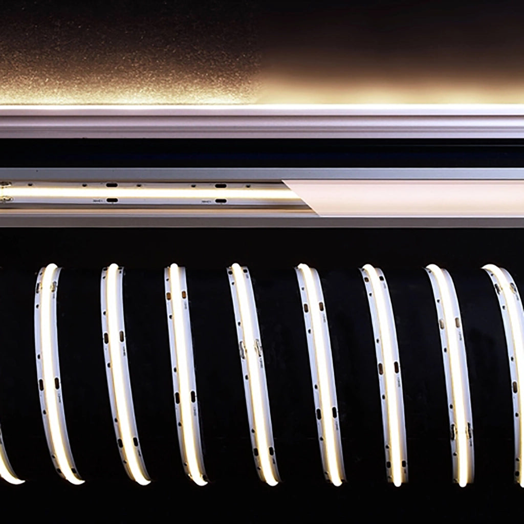 Striscia LED flessibile Strip led Dimmerabile 24V COB lama luce continua 150W 10 metri  profili barre 15000lm 15W/metro 6000K