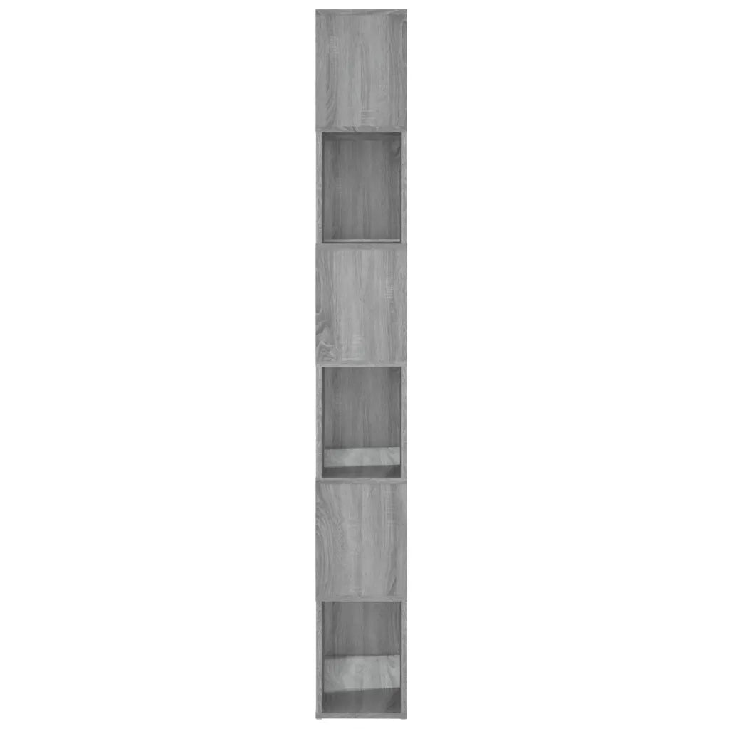Libreria Divisorio-Scaffale per Libri-Mobile di Stoccaggio Grigio Sonoma 60x24x186 cm