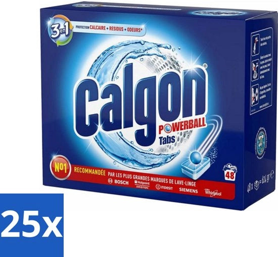 25 x Pastiglie 3in1 per Lavatrice - 48 pastiglie - Protezione Lavatrice - Anticalcare - Antimacchia - Antiozione - Igiene Lavatrice