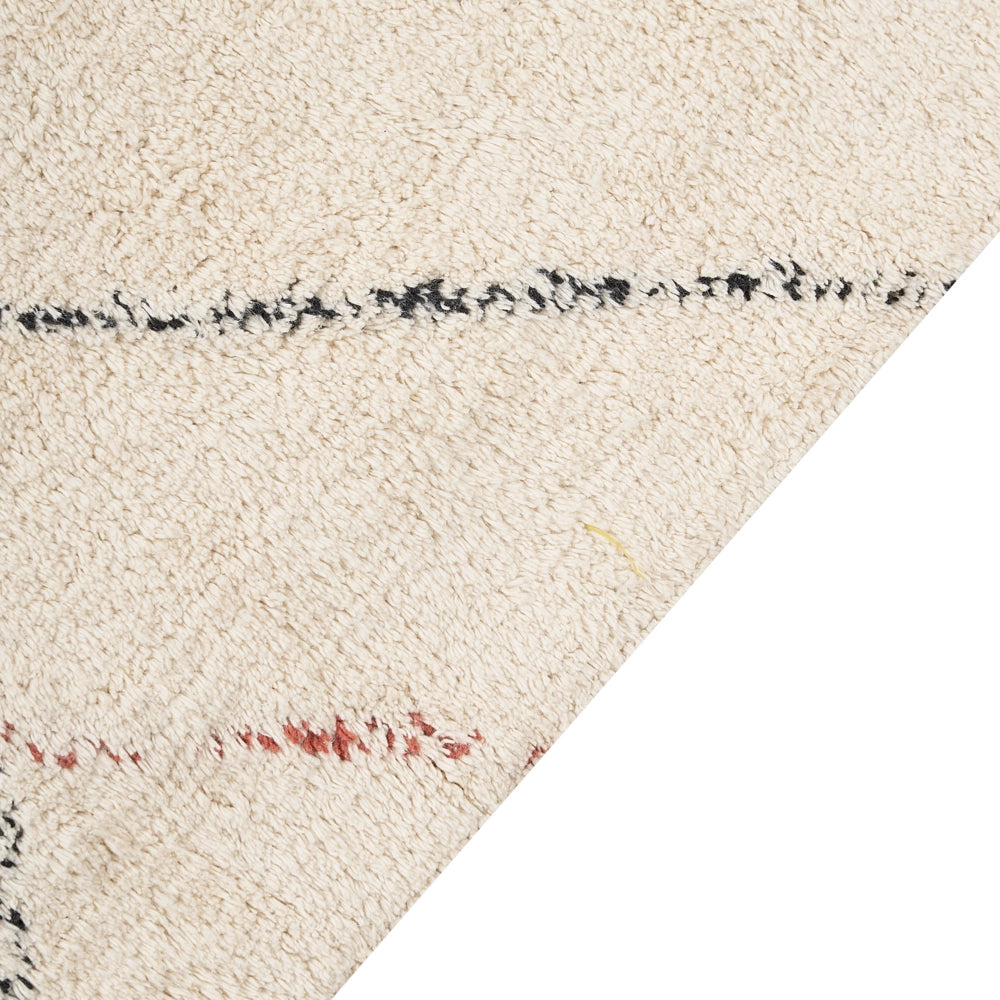 Tappeto Beige Cotone Shaggy 200 x 300 cm Multicolore Motivo Geometrico