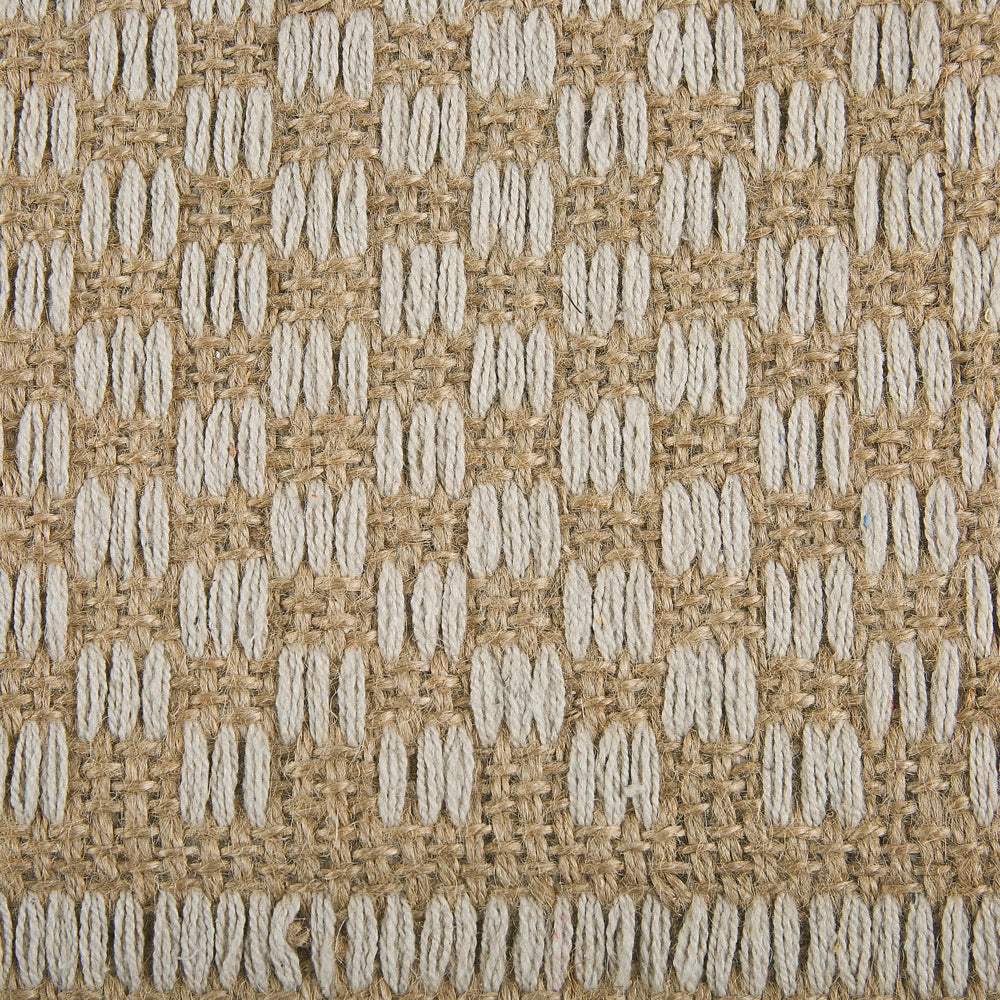 Tappeto passatoia Beige iuta e cotone 50 x 80 cm con frange intrecciato a mano Boho ingresso camera da letto
