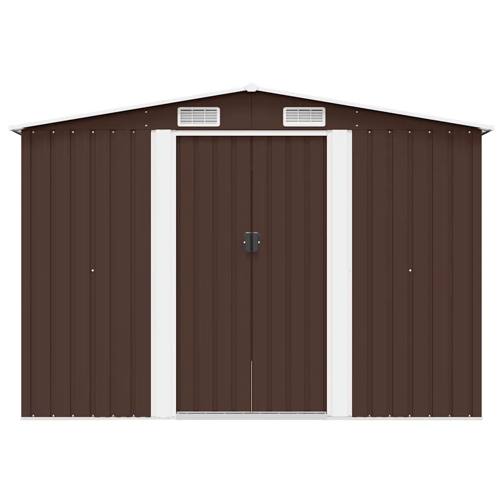Casetta da Giardino 257x298x178 cm in Metallo Marrone 143343
