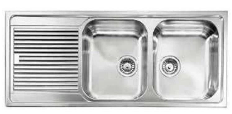 CM Zenith plus 116 x 50 2V Lavello ad incasso Rettangolare Acciaio inossidabile