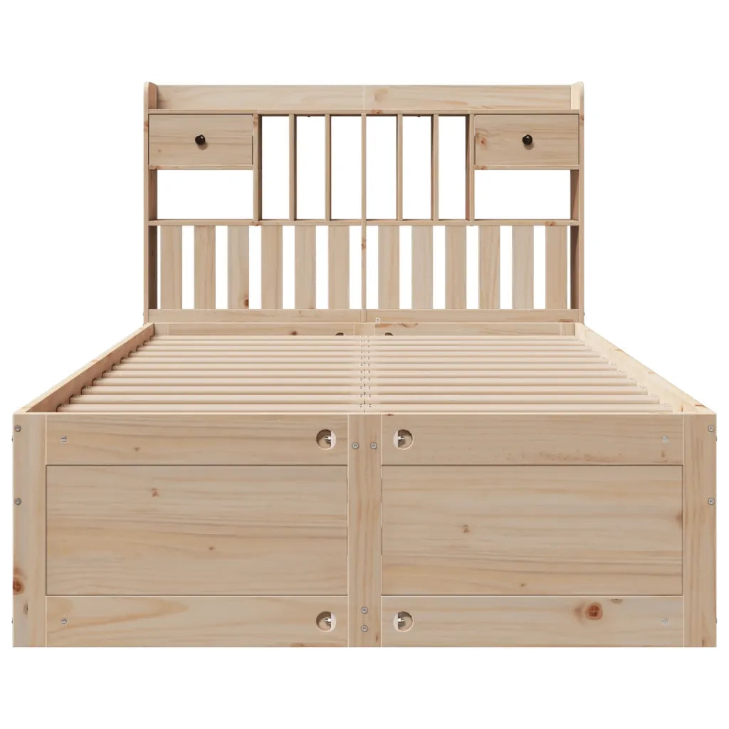 Letto Libreria senza Materasso 135x190 cm in Legno di Pino