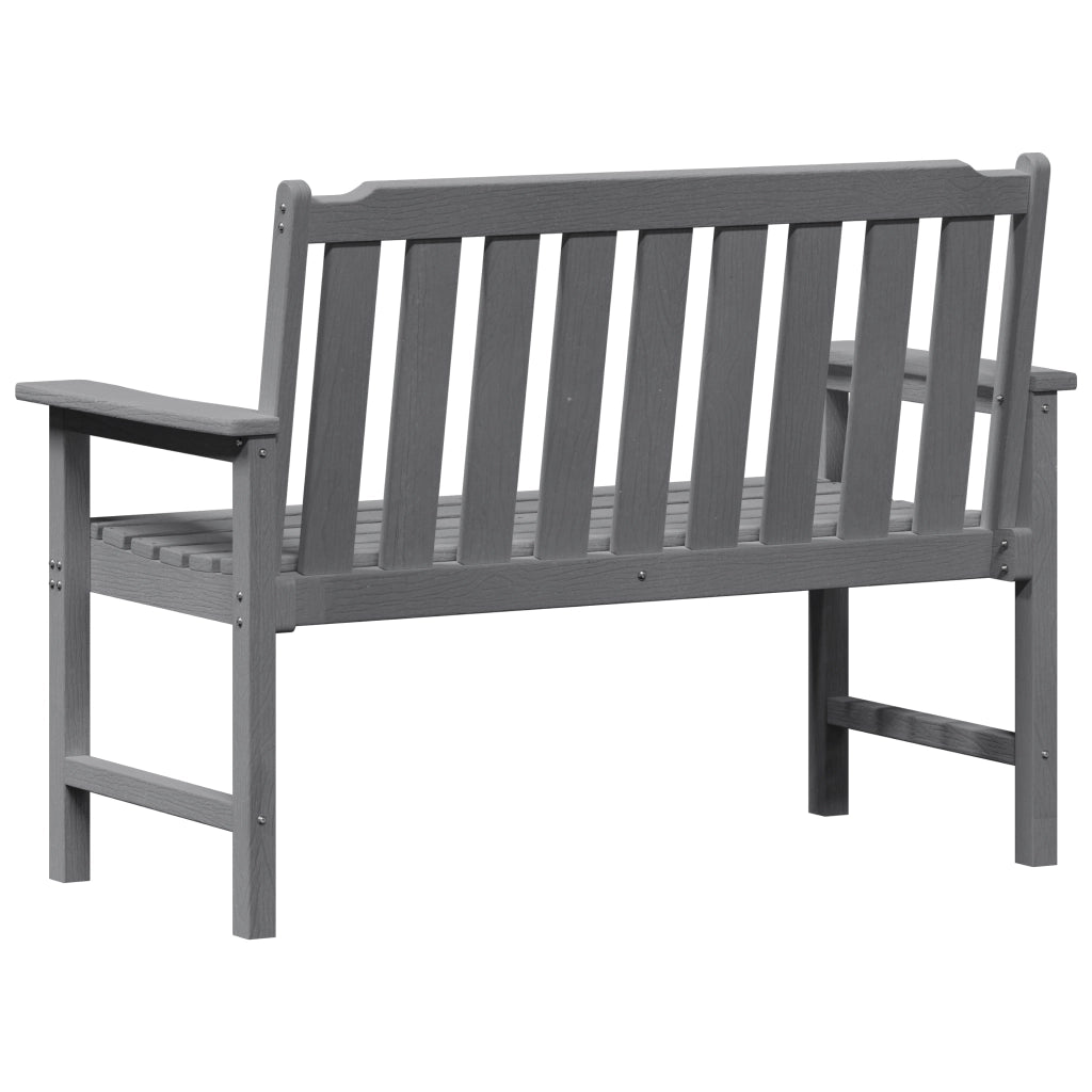 Panchina da giardino Grigio chiaro 120 cm HDPE