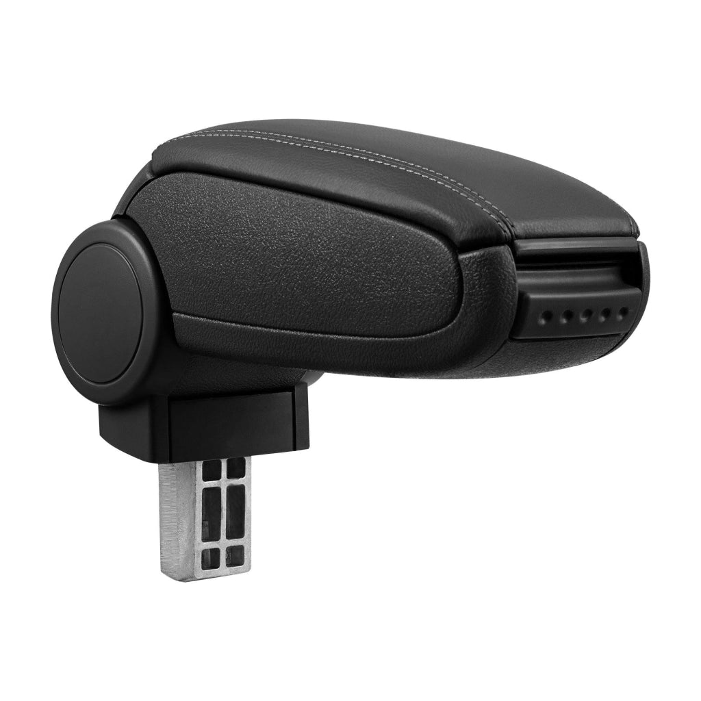 Bracciolo centrale per VW Passat B6 3C con scomparto imbottito in similpelle nera con cuciture nere 03_0000744