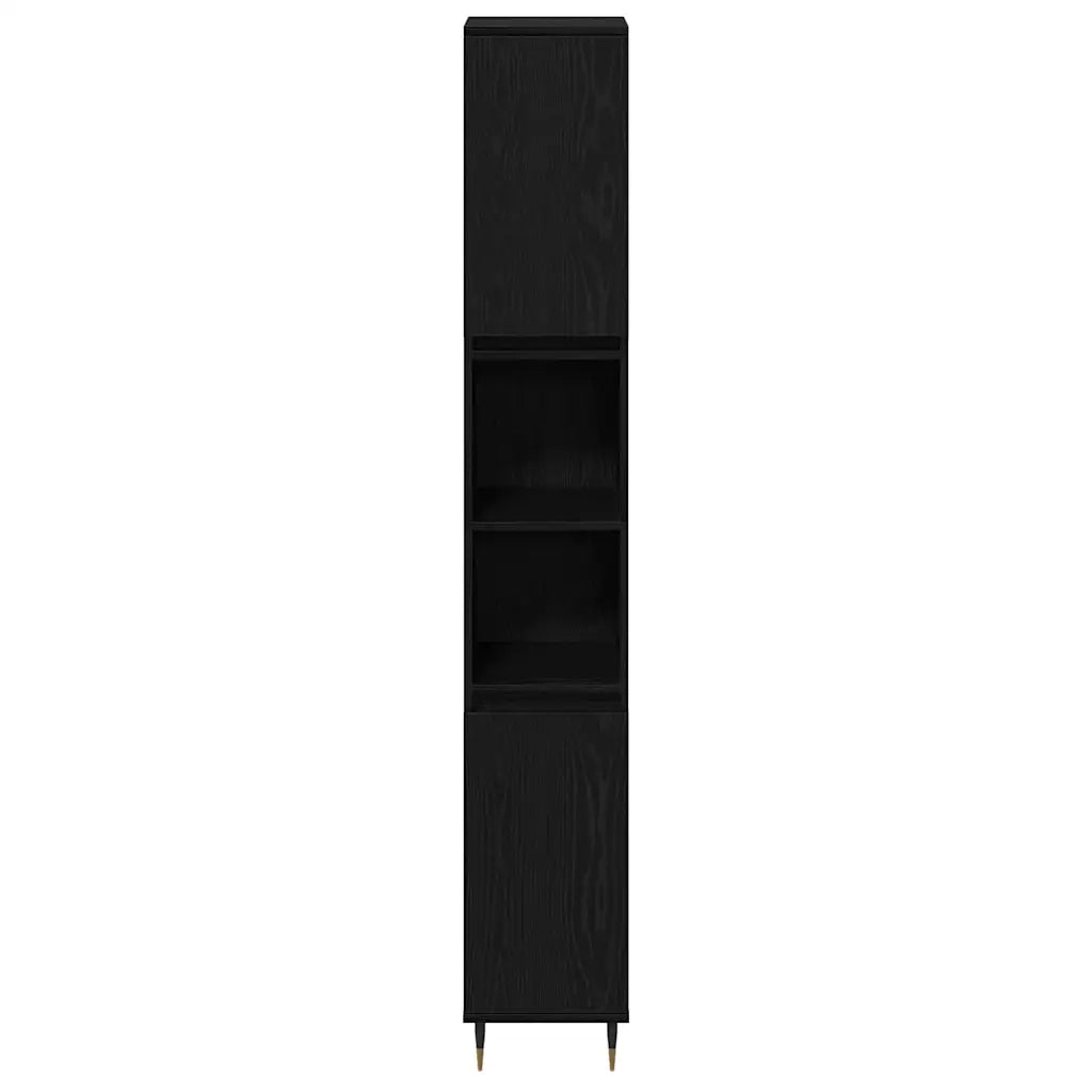 Mobile da Bagno Rovere Nero 30 x 30 x 190 cm Legno multistrato 862881