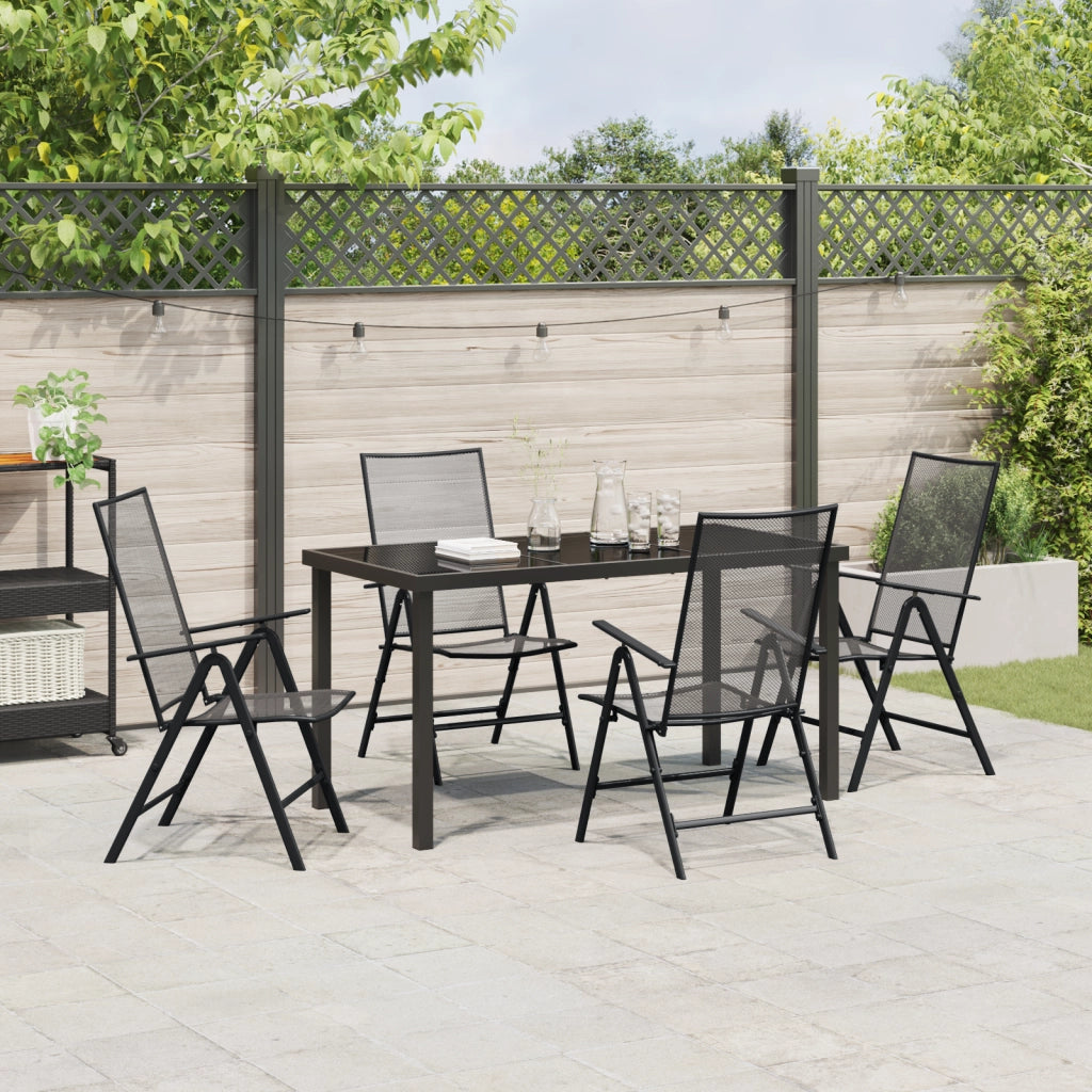 Set da Pranzo da Giardino 5 Pezzi Acciaio Antracite