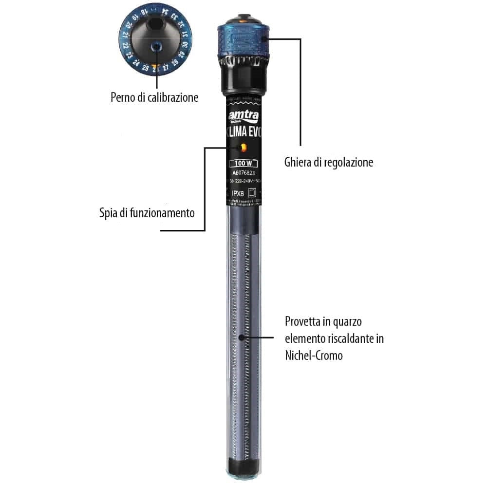 Amtra Klima Evo 300w - riscaldatore automatico per acquari