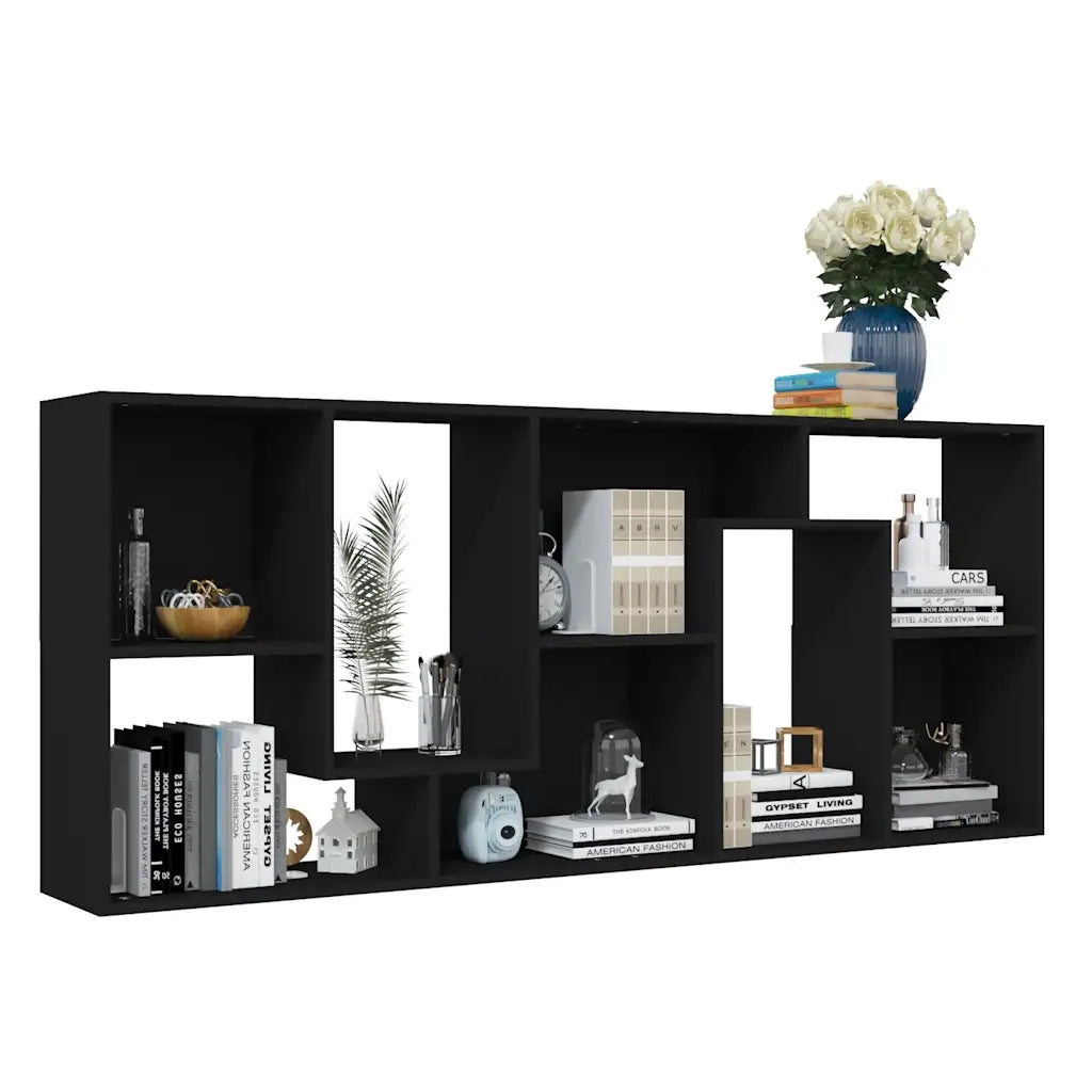 Libreria Nera 67x24x161 cm in Legno Multistrato 801878