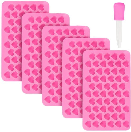 5 pezzi di silicone in forma di cuore per cubetti di ghiaccio, cioccolato e dolciume