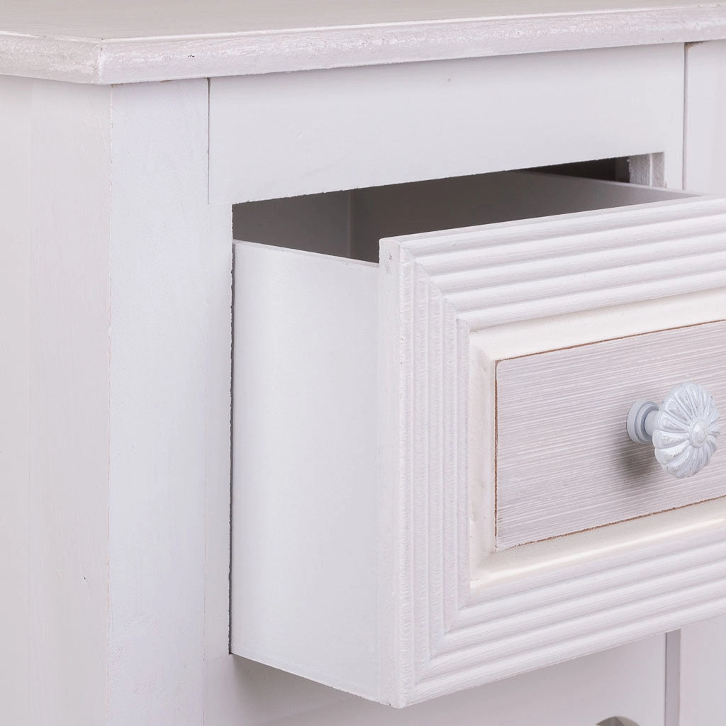 Tavolino porta telefono in legno bianco 33x26,5x72,5 h