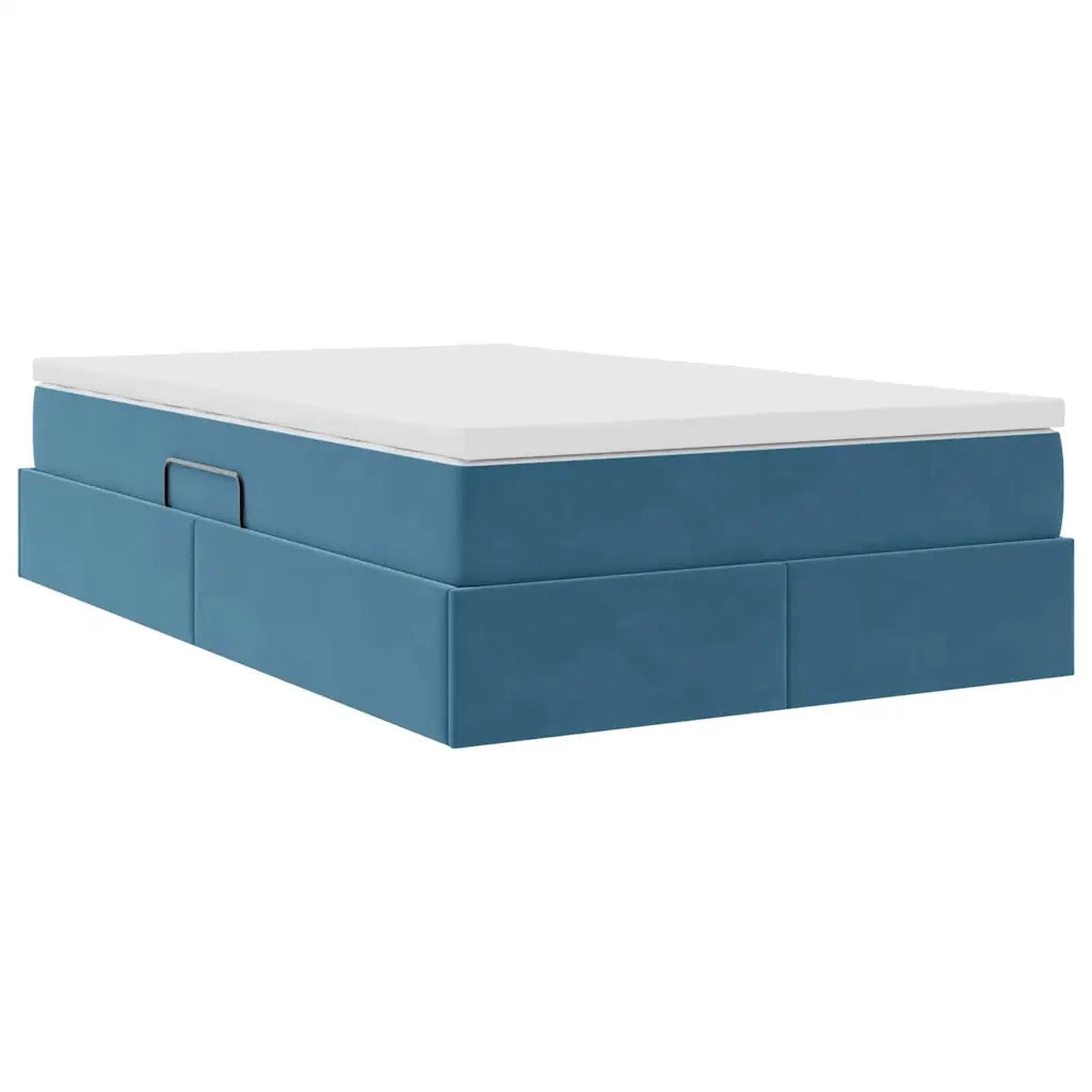 Letto con contenitore e materasso Blu Scuro 120 x 200 cm