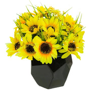 Vaso in ceramica con bouquet di fiori 32x32x28h