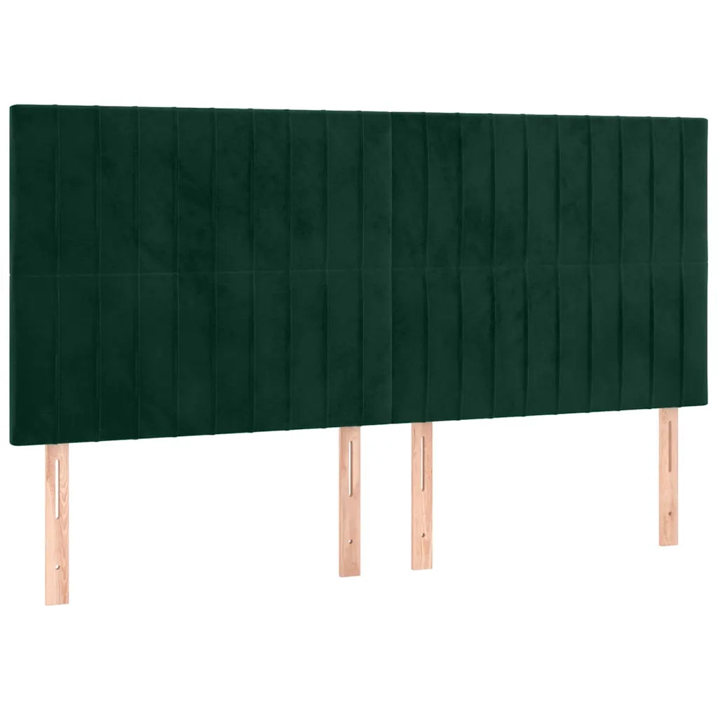 Testiera a LED Verde Scuro 200x5x118/128 cm in Velluto