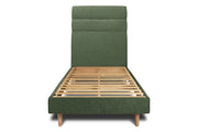 Letto 90x190 cm con testiera in linea - Tessuto Tela opaca