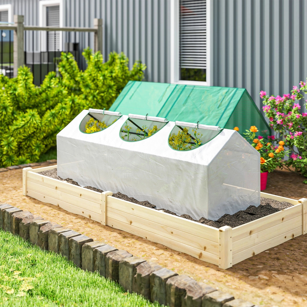 Serra da giardino 3 finestre ¨C zephmum ¨C bianco 180x60x60 cm