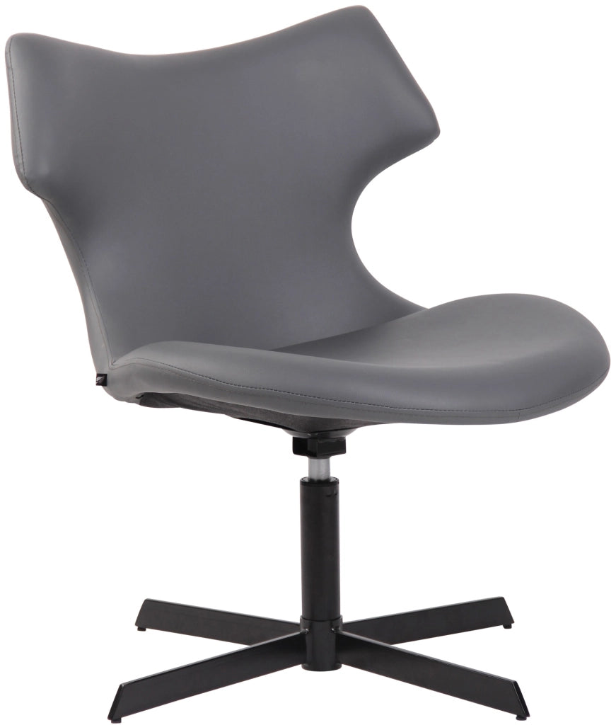 Sedia da lounge Welland in similpelle grigio