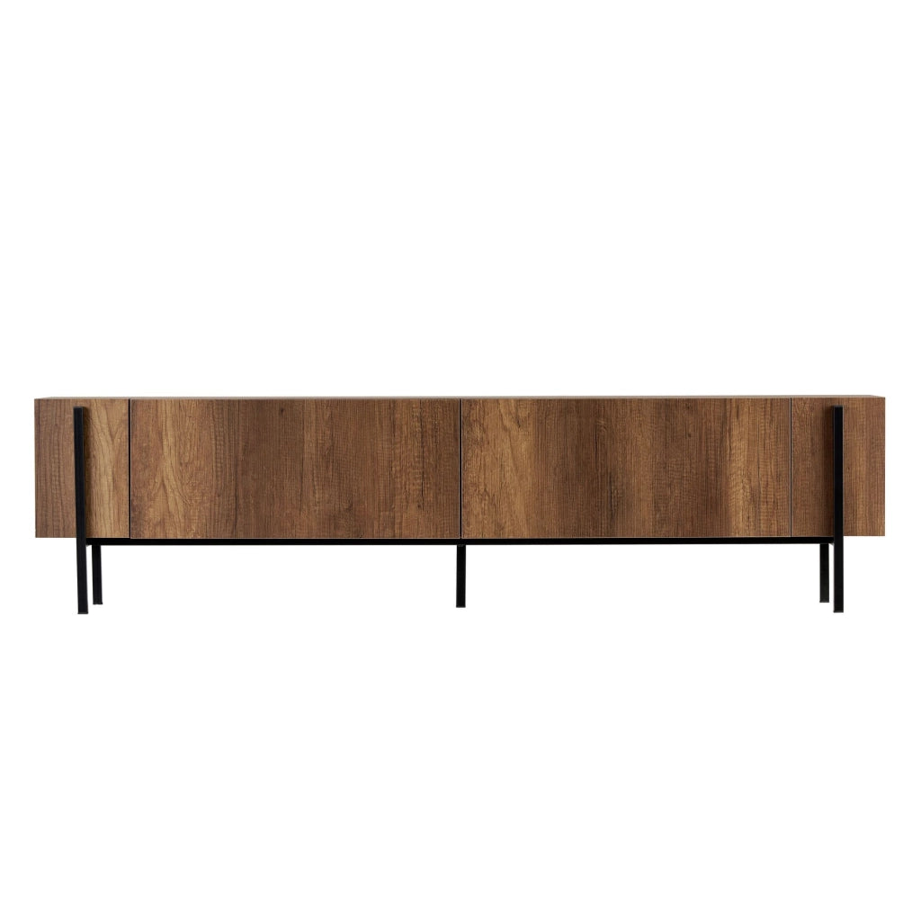 Noga, Mobile Porta tv 2 Ante, 180x30x45h cm Marrone Noce