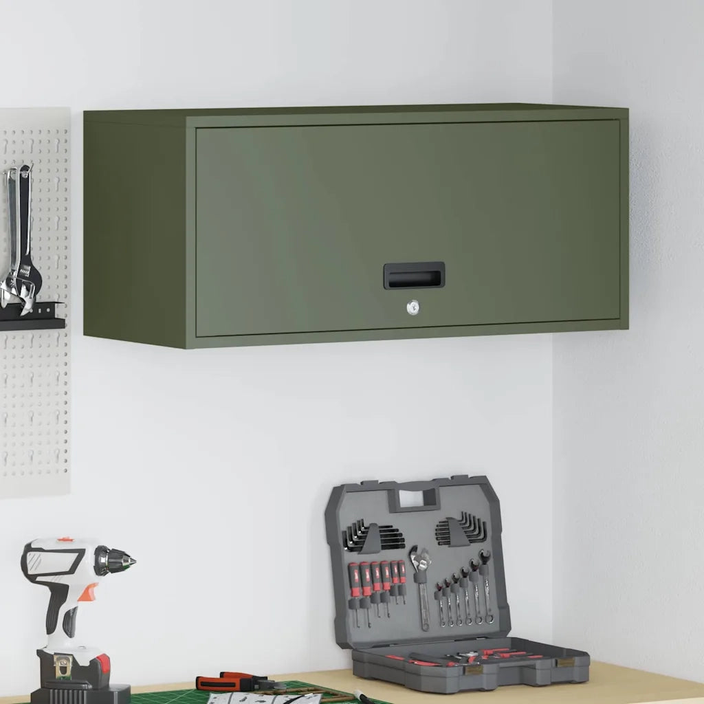 Armadio a muro per garage Oliver verde 80 x 33 x 35 cm