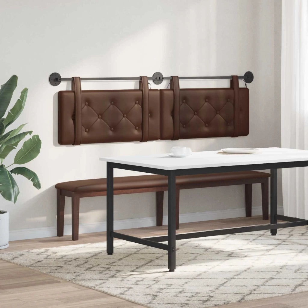 Testiera sospesa Con luce LED Marrone Similpelle 3424207