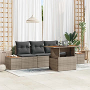 Set da Pranzo per Giardino con cuscino 5 pcs Grigio e Marrone 3350021
