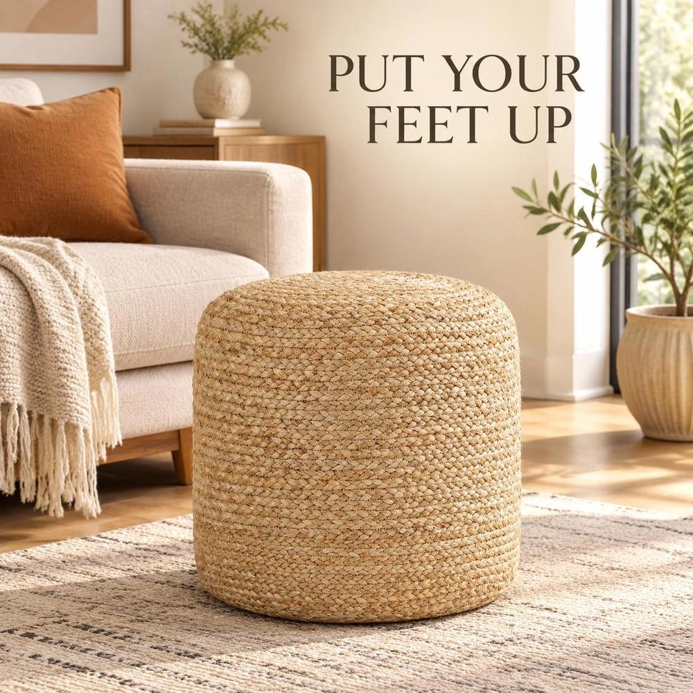 Handmade Jute Pouf, 40 X 45 Cm