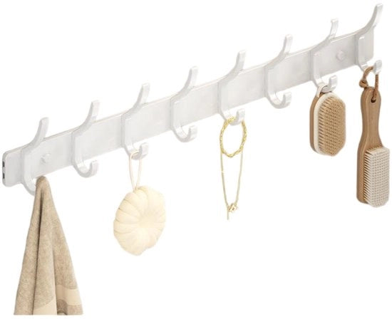 Hanger - 1 riga di 8 hanger - 7*52cm - Hanger per l'organizzazione - Per l'appendiabiti, calze, ecc. - Robusto e duraturo - Hanger per l'organizzazione di abiti e articoli da uso quotidiano - Hanger per articoli da bagno e sanitari