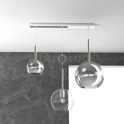 SOSP. CROMO RETTANGOLARE 3 LUCI VETRI (GRANDE CR + MEDIO TR + PICCOLO CR) 1155CR-S3 RMIX-TC