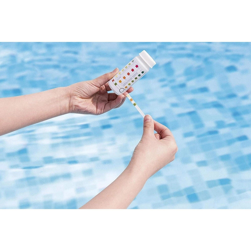 Trade Shop - Strisce Test Acqua Piscine Spa 3in1 50 Pz 3 Funzioni Cloro Ph E Alcalinità 58142 -