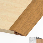 Striscia di copertura per pavimenti in parquet e lamellati, profilo di transizione autoadesivo, striscia di transizione per differenza di altezza pavimento, striscia di copertura per pavimenti in parquet e lamellati (geometria eichen, 5 mm - 10 mm, 2 m)