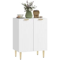 Buffet cucina mobile da stoccaggio con 2 ante ripiano regolabile piedi metallici rialzati 60 x 40 x 80 cm bianco