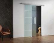 Porta scorrevole in vetro temperato 8 mm 75 cm - cromo