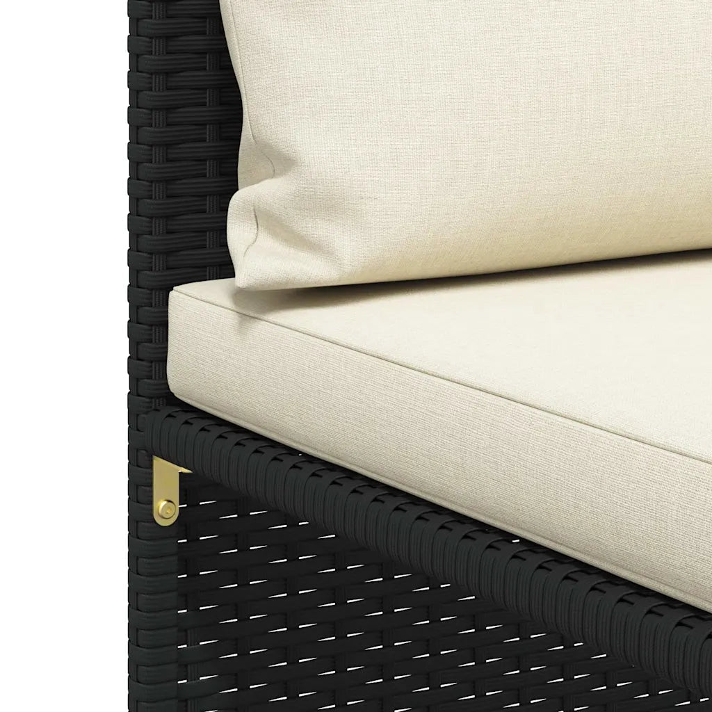 Salotto da Giardino-Set Divani da Giardino4 pz con Cuscini in Polyrattan Nero 819268